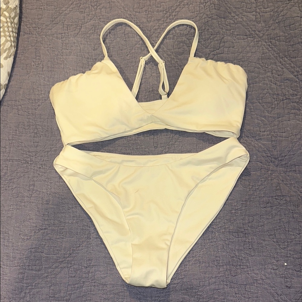 Wave Babe: Cream Bikini Set